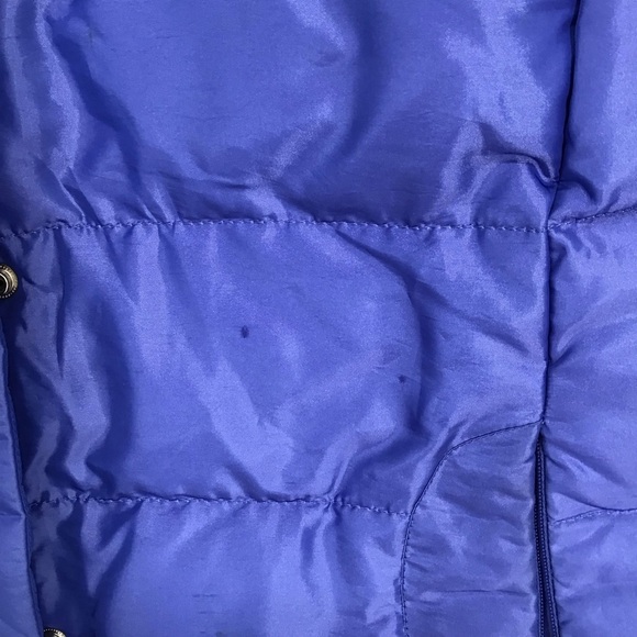 Talbots Down Vest W/Faux Fur Detachable Hood Zip Winter Sapphire Size Medium - Picture 11 of 11